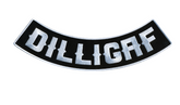 Wholesale BOTTOM 11 X 3 INCH DILLIGAF EMBROIDERED BIKER PATCH